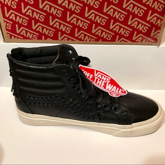 VANS LEATHER SK8-HI ZIP WEAVE DX WOMEN’S 9.5 New - Picture 2 of 6